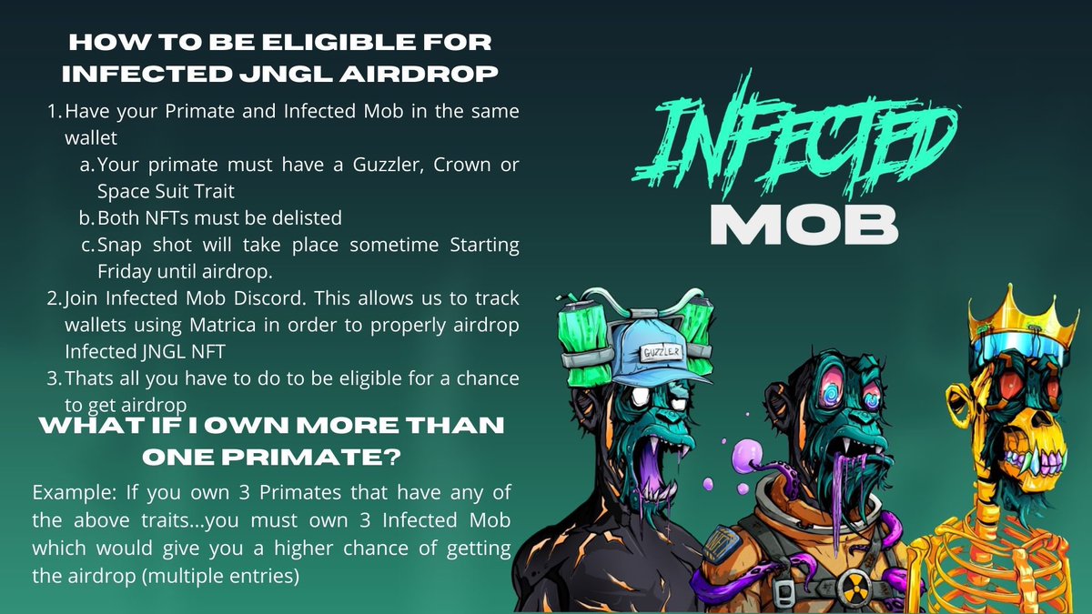 GuzzlerDao's tweet photo. Some more details on our upcoming airdrop collab with @InfectedMob 👀

Keep those beers above ears fam 🍻 https://t.co/x26pCR4zQu