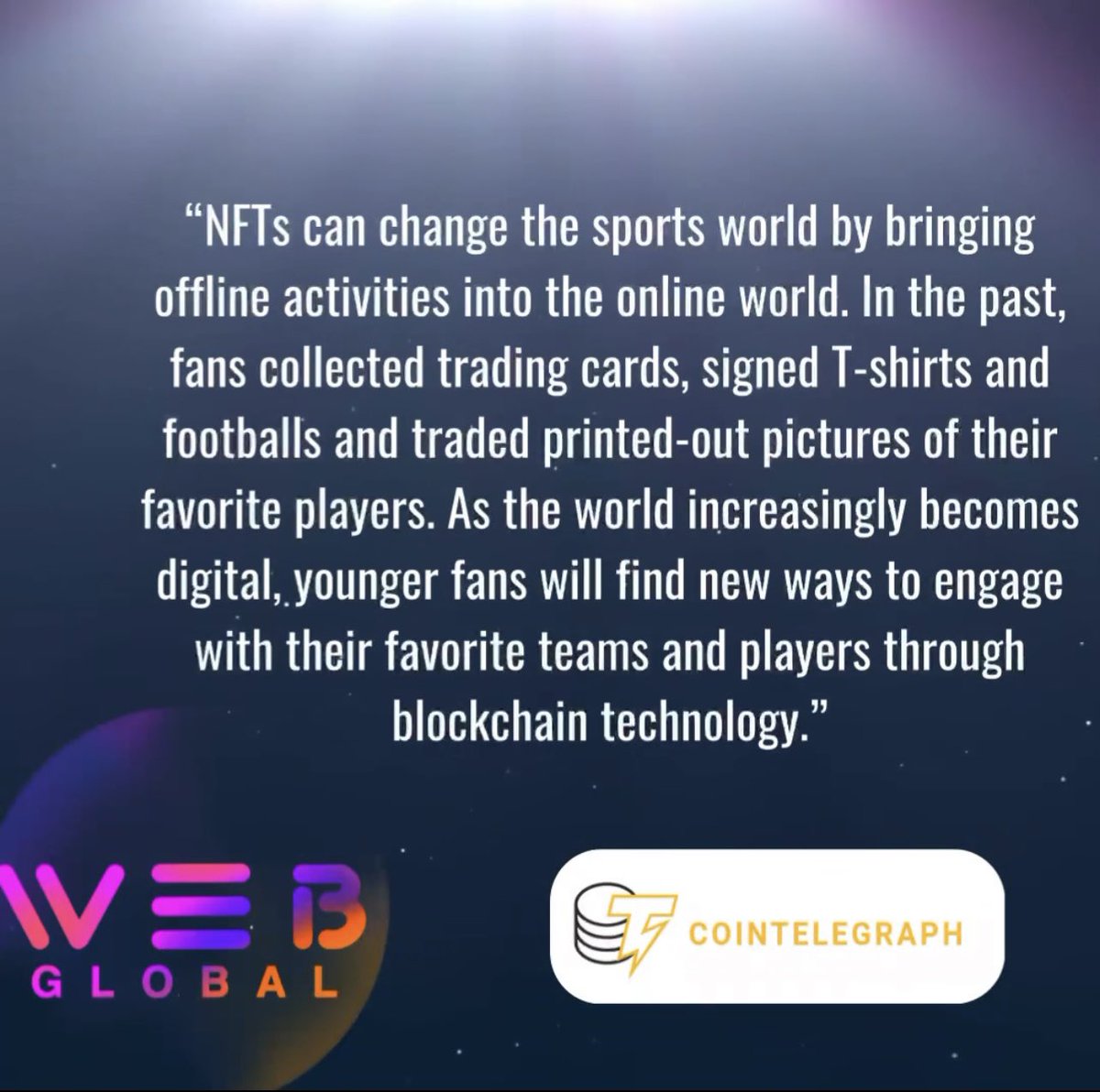 NFTs are being used for fan engagement. By having an NFT marketplace, sports fans have another way to engage with their favorite teams and interact with them on another level. 

cointelegraph.com/news/how-nfts-…

#nft #sports