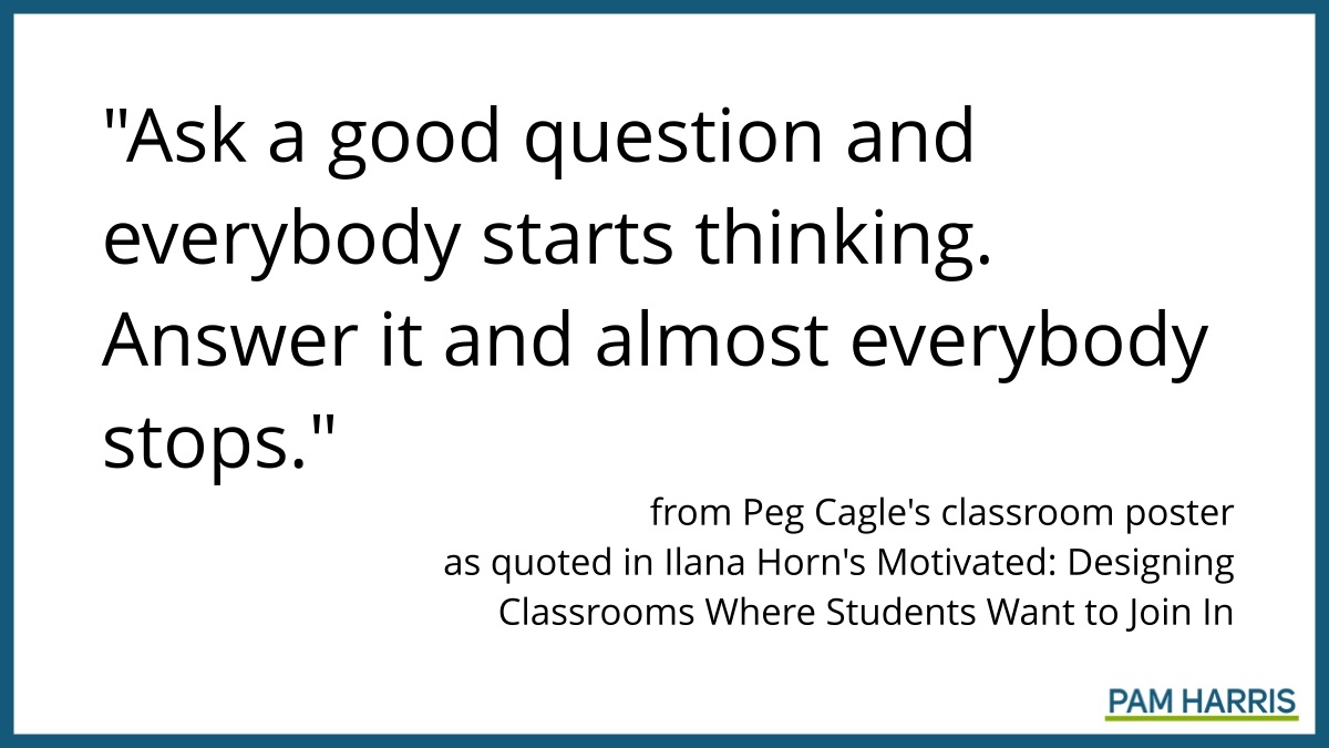Questioning is so important!
I've been thinking about this a lot lately - how it's more than question stems, more than wait time. It's about real curiosity into what real people are thinking about.

#MTBoS #ITeachMath #MathIsFigureOutAble #Elemmathchat #MSmathchat #HSmathchat