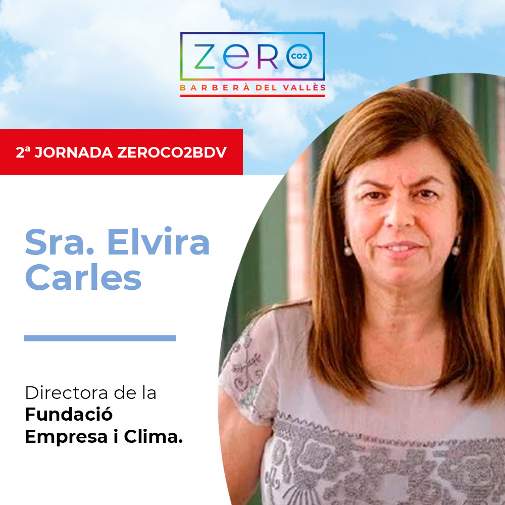 A la Segona Jornada Zero CO₂ BdV:  tindrem el plaer de la presència de la Directora de la Fundació Empresa i Clima Sra. Elvira Carles.

Parlarà sobre l'Emergència climàtica, reducció d’emissions i marc estratègic per a les compensacions.

Més informació: bit.ly/3cHkFrH