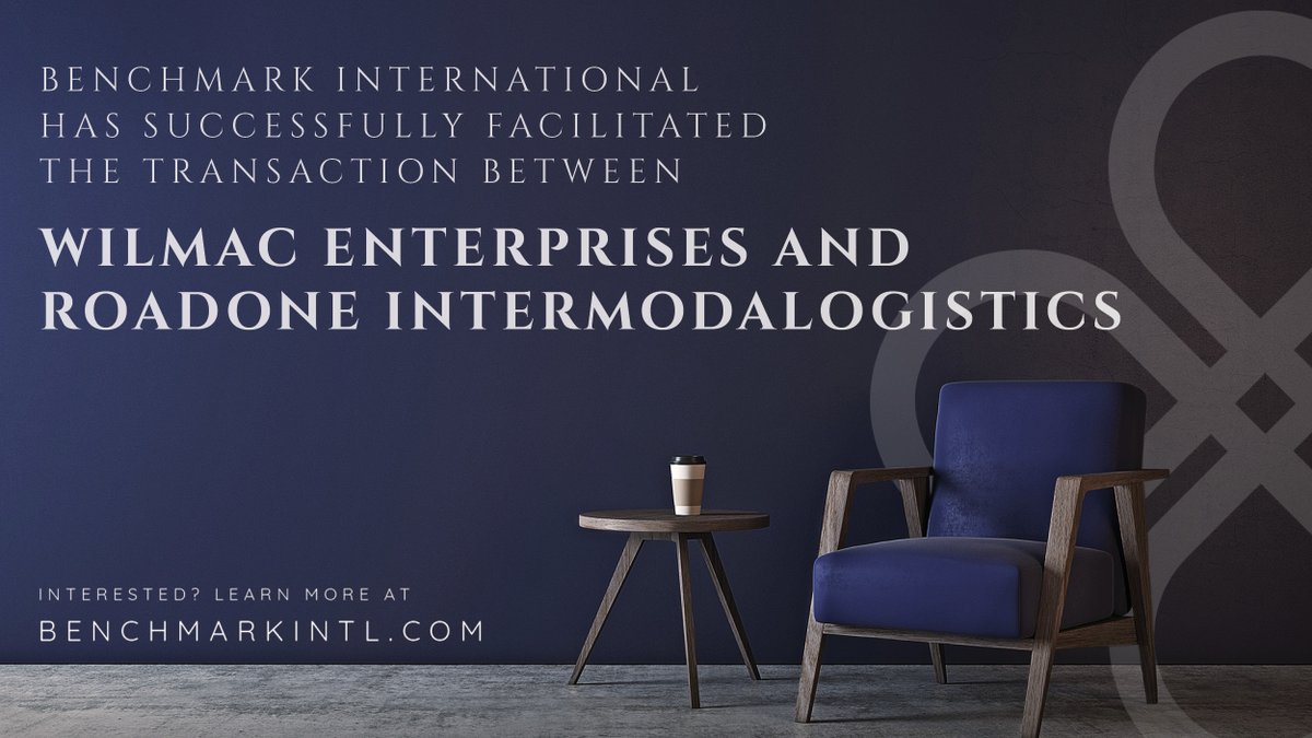 benchmarkgroup's tweet photo. Benchmark International is pleased to announce the transaction between Wilmac Enterprises and Roadone Intermodalogistics.
https://t.co/YKm4Gm4MCV
#BenchmarkInternational #MergersandAquisitions #Sellersmarket #Dealcompletion #logistics #transportation #Texasnews https://t.co/cfyFUBOs09