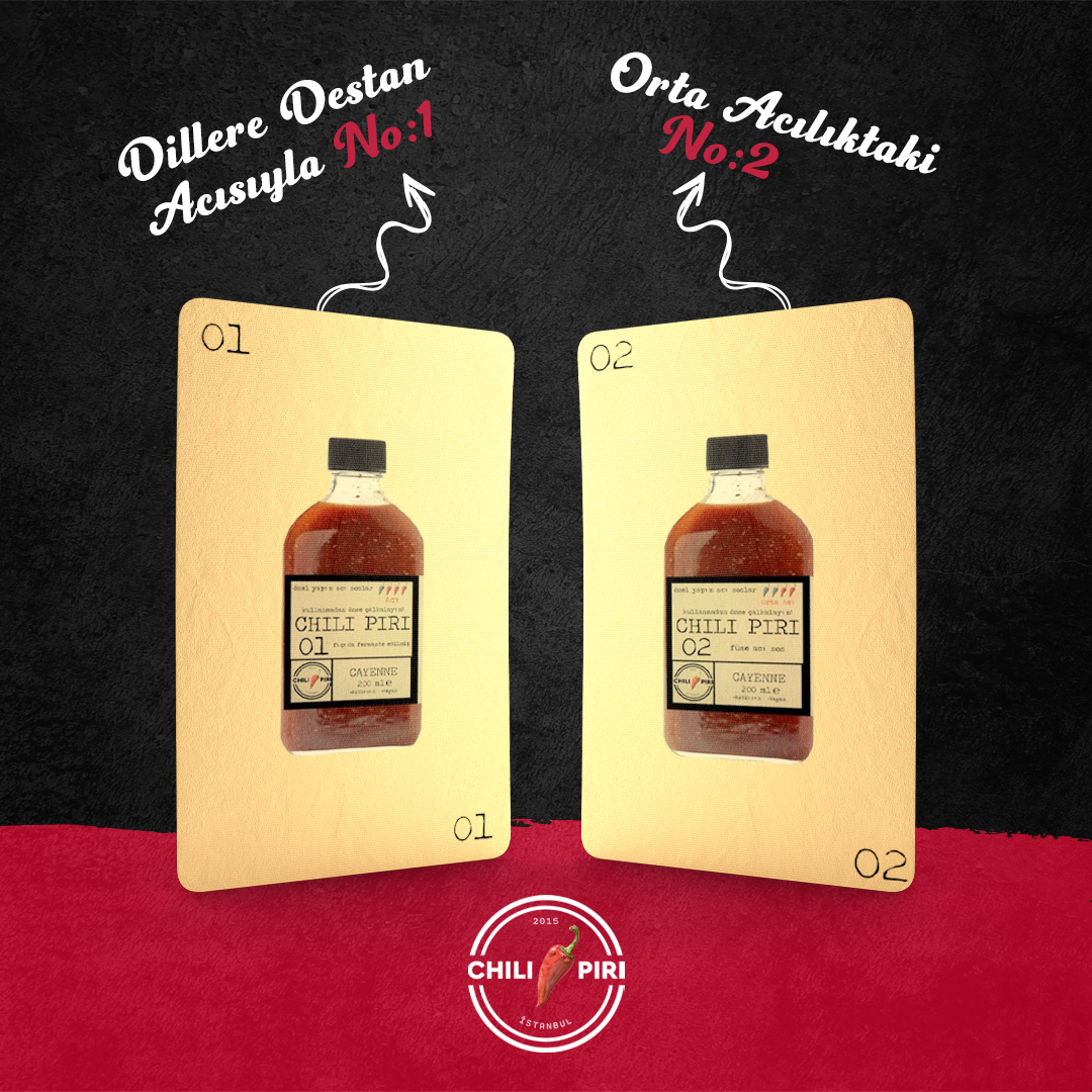 Kartlar yeniden dağıtılıyor, şimdi tarafını seçme zamanı! 🃏
Göz yaşartan acısıyla gerçek acı sevenlerin damak tadına uygun Chili Piri Sos No:1 mi, acı severim ama çok da yakmasın diyenlere hitap eden Chili Piri Sos No:2 mi?🌶🌶🌶