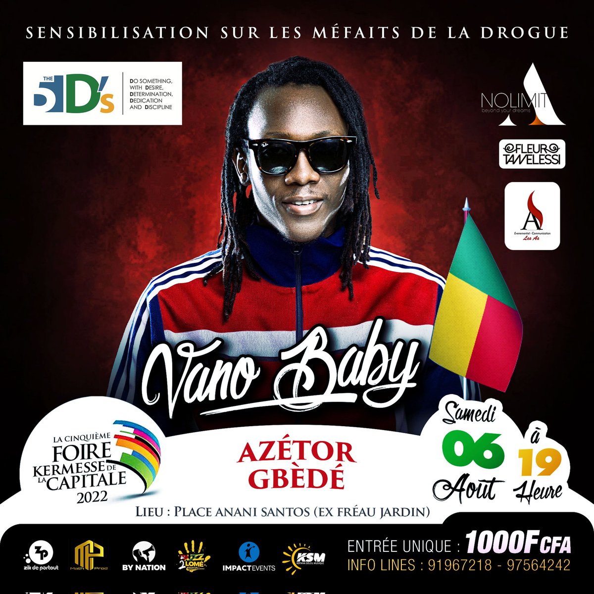 zeusreas's tweet photo. Bienvenue à la 5e édition de la Foire Kermesse de la Capitale !

Pour cette dernière ligne droite nous vous garantissons 100% de la bonne humeur avec cette affiche de rêve : VANO BABY🇧🇯

#LesAs #MadeByNation #DurDurCom 
#FoireKermesseDeLaCapitale5 #TgTwittos https://t.co/txsh2fWdZT