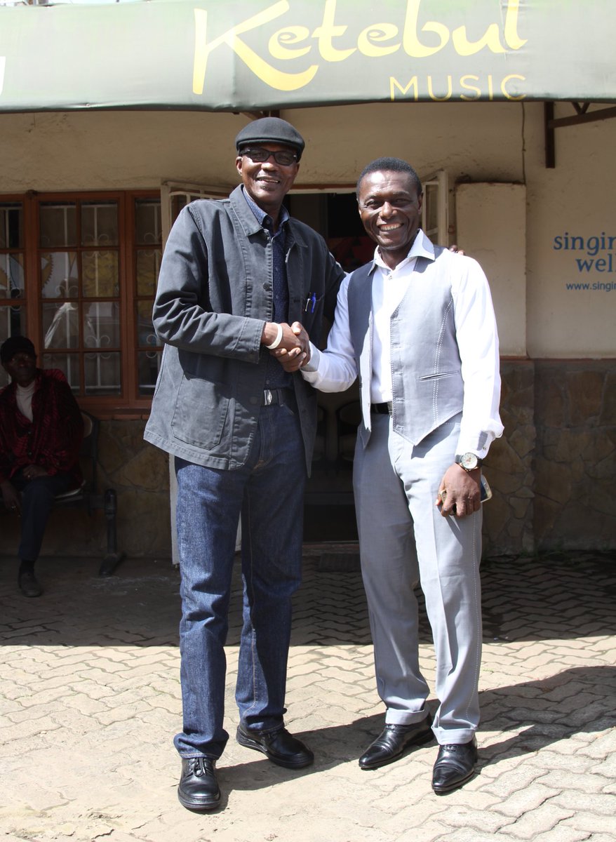 GoDownArts's tweet photo. #TBT 2018, Makossa music legend  #SamFanThomas visited the GoDown! He is known for hits like "African Typic Collection" and "Noa". With him in this photo is #TabuOsusa, founding director of @KetebulMusic and long-time member of The GoDown community. @joy_mboya @Creatives_Kenya https://t.co/OhoXjpasKO