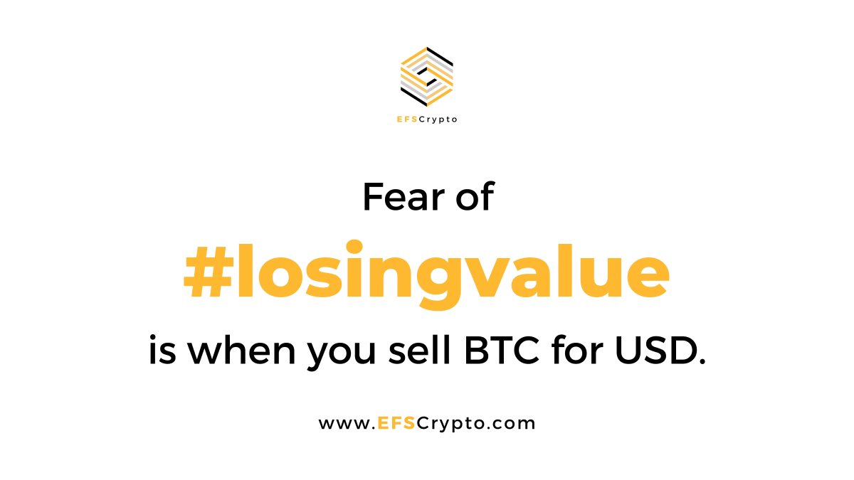 EFSCrypto's tweet image. I used to have anxiety when I took my US dollars and put them into stocks because of fear of losing value.

Now I get anxiety when I sell my Bitcoin and put it into US Dollars because of fear of #losingvalue.

#soundmoney 😉

🌐 EFSCrypto.com
📧 Info@EFSCrypto.com