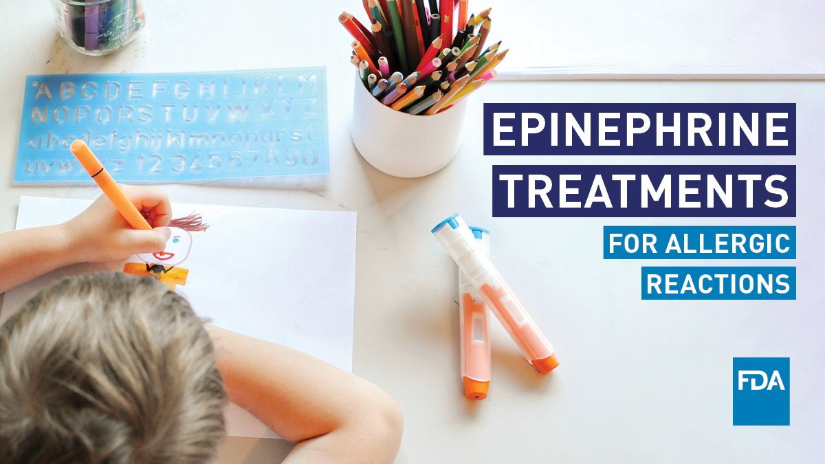 FDA_Drug_Info's tweet photo. Does your child have an allergic reaction to bee stings 🐝, food allergies 🥜 &amp; other allergens 🌼?

Make sure they have emergency treatments on hand before heading #BackToSchool.

How to prepare ➡️ https://t.co/CDyUX6sjBb https://t.co/hpjUidF5Ty