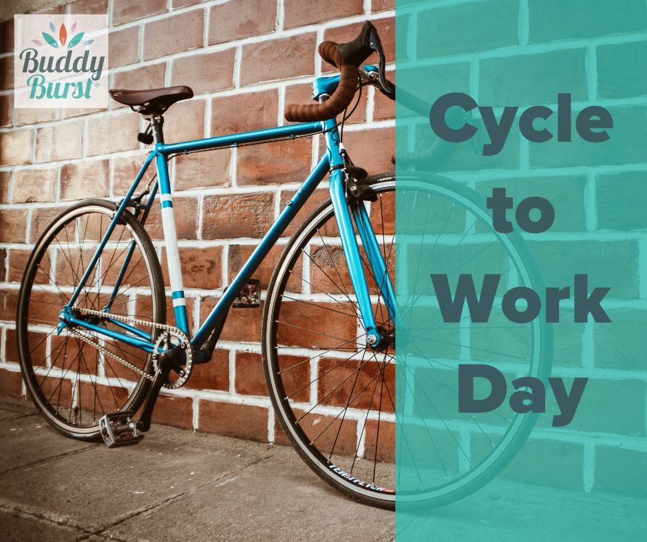 BuddyBurst's tweet photo. As residents of the UK plan to hop on their bikes today, we are here to support brands to hop on the sustainability train all year long. Come onboard and use giveaways of seed and plant-based promotional products at your next event or marketing campaign. https://t.co/D5h7kNEC8t https://t.co/TADnPt2E1n