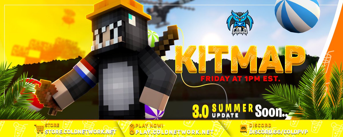 Kitmap SOTW Week 11 takes place Friday at 1PM EST.

🔃Forums Post: coldnetwork.net/threads/kitmap…

🎁We're giving away these items:
☀️1x Cold Rank (Temporary)
☀️3x Immortal Ranks (Temporary)
☀️5x Ultra Crate 
☀️20x Custom Enchant Crate

Like, RT, Comment IGN, and follow 
<a href="/coldnetworknet/">Cold Network</a>