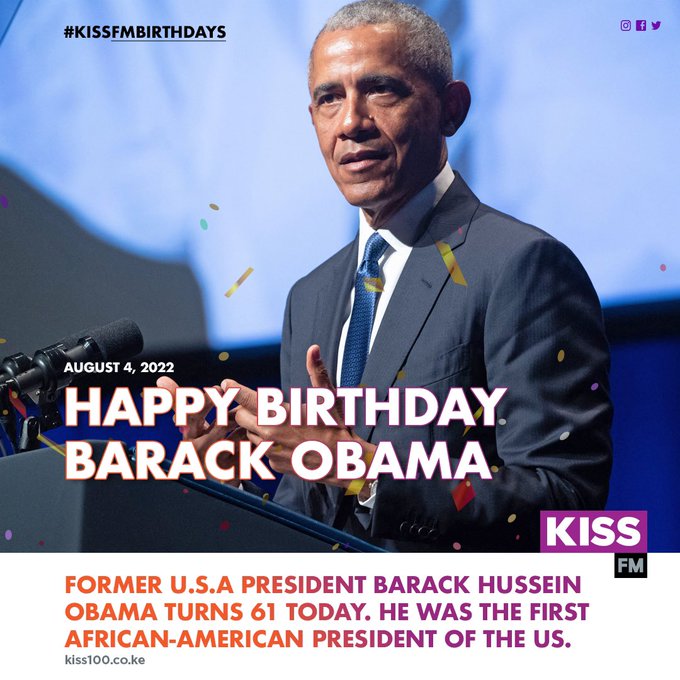 Happy 61st birthday to former US President Barack Obama.    