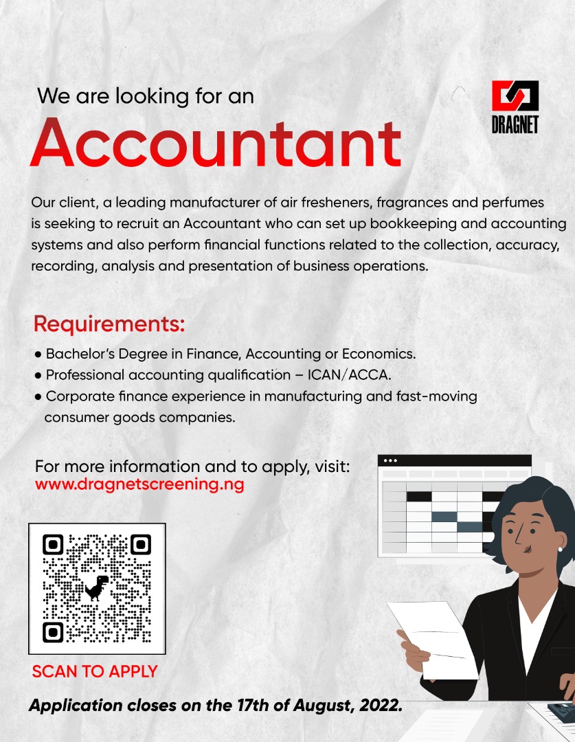 DragnetNigeria's tweet photo. DO YOU KNOW SOMEONE THAT NEED THIS OPPORTUNITY?

Share and tag them now!📍
Apply using the link or barcode.

#dragnetjobs
#accountant
#jobopportunities2022
#accountantjobs https://t.co/Q2u9KQ85Go