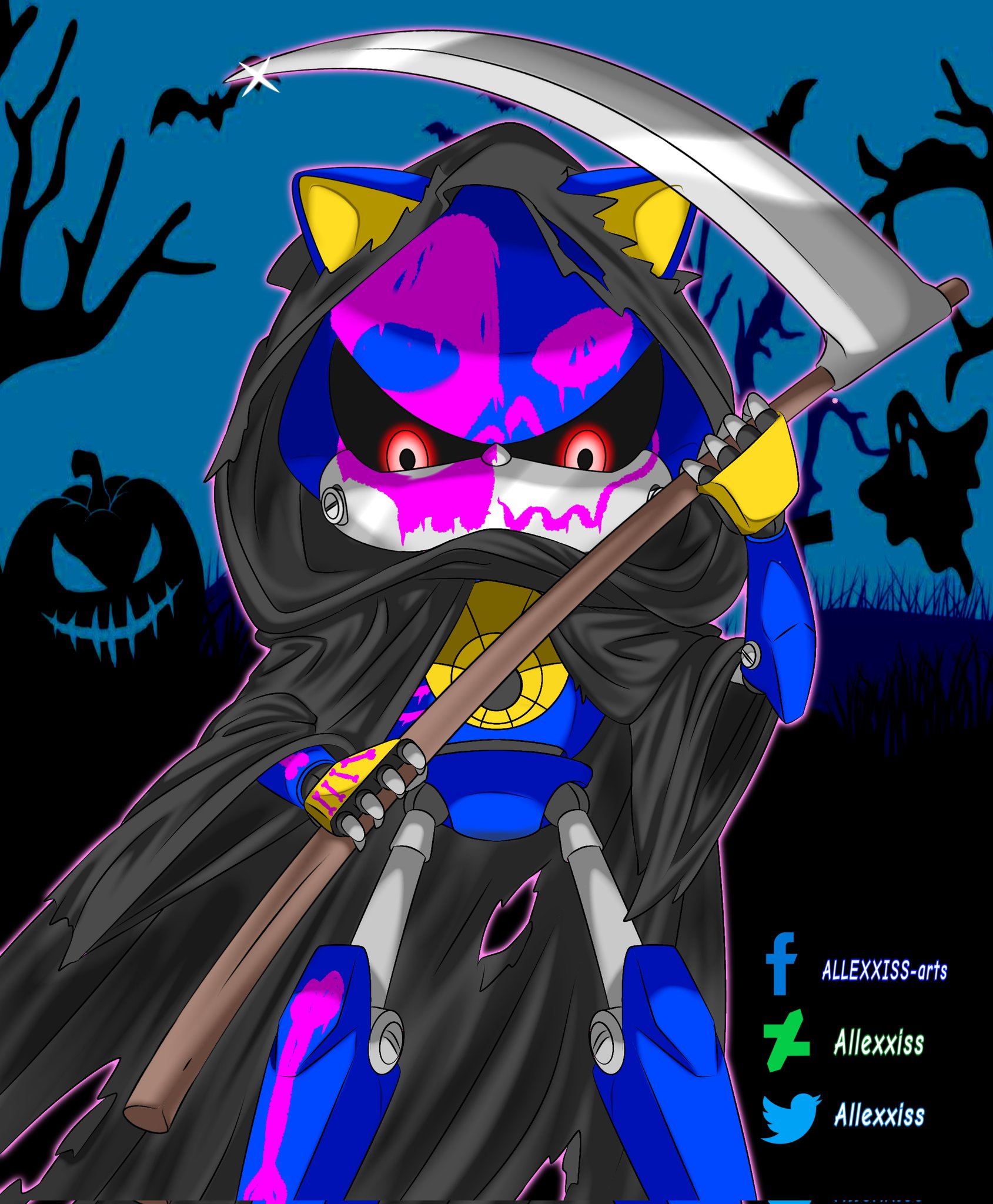 Reaper Metal Sonic Halloween 2022 - Sonic - Fanart by