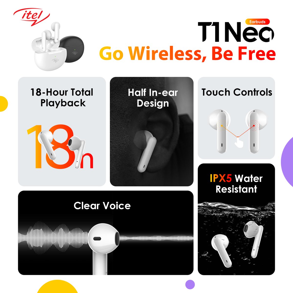 itelNigeria's tweet photo. Looking for great sound quality and performance? The itel Earbuds T1 Neo is here for you!🌟 It meets all your needs and gives an exceptional listening experience.😎
#GoWirelessBeFree
#SmartLifeBrand https://t.co/OkfQeasoW3