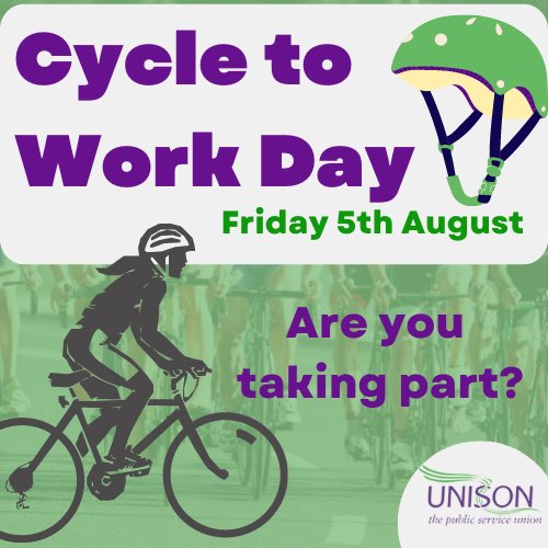 Ditch the car this Friday and get your bike out. A great way to save money, get fit and help the environment #CycleToWork #CycleToWorkDay #CycleFit