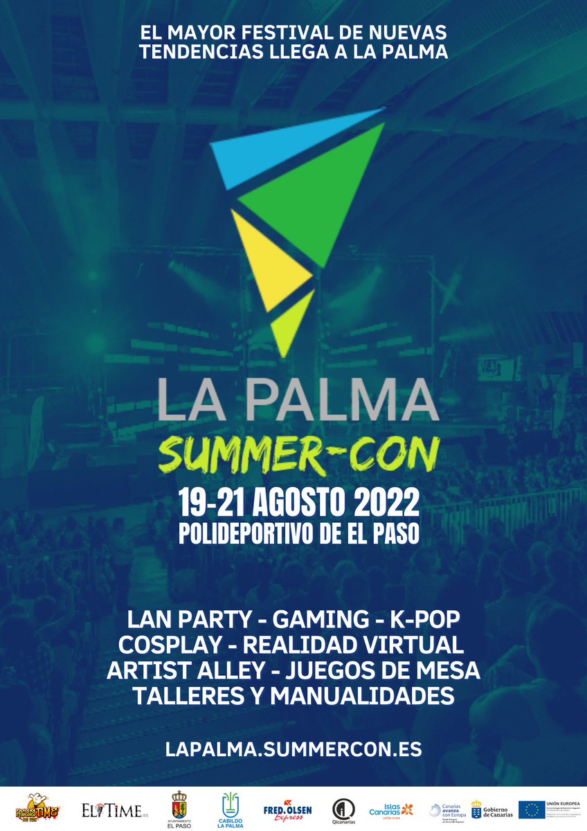 Este año va a ser más bonito que nunca, ¡porque estrenamos #LaPalmaSummerCon! 

Llega el mayor festival de nuevas tendencias con LAN Party, gaming, K-Pop, Cosplay, Artist Alley, ¡y más! 😍

📆 19 al 21 de agosto
📍Polideportivo El Paso

➡️ lapalma.summercon.es

#islascanarias
