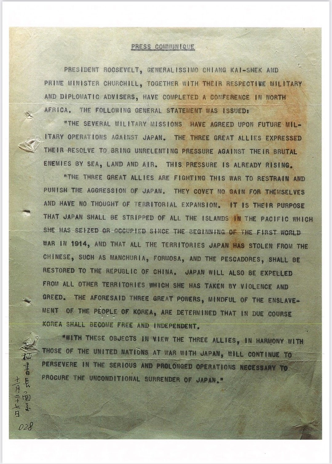 Li Xiaosi on Twitter "The Cairo Declaration of 1943 and the Potsdam