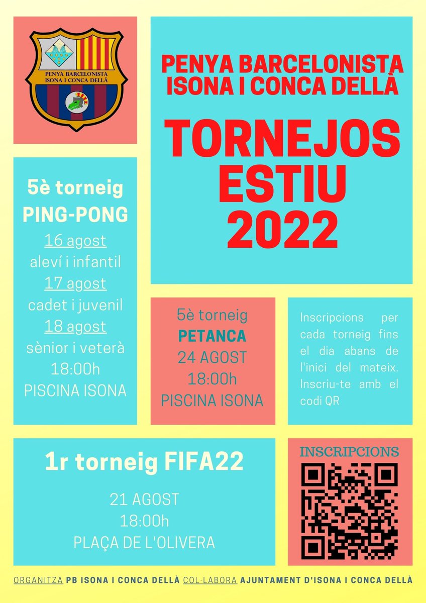 Tornejos d'estiu
INSCRIPCIONS ⬇️⬇️⬇️⬇️