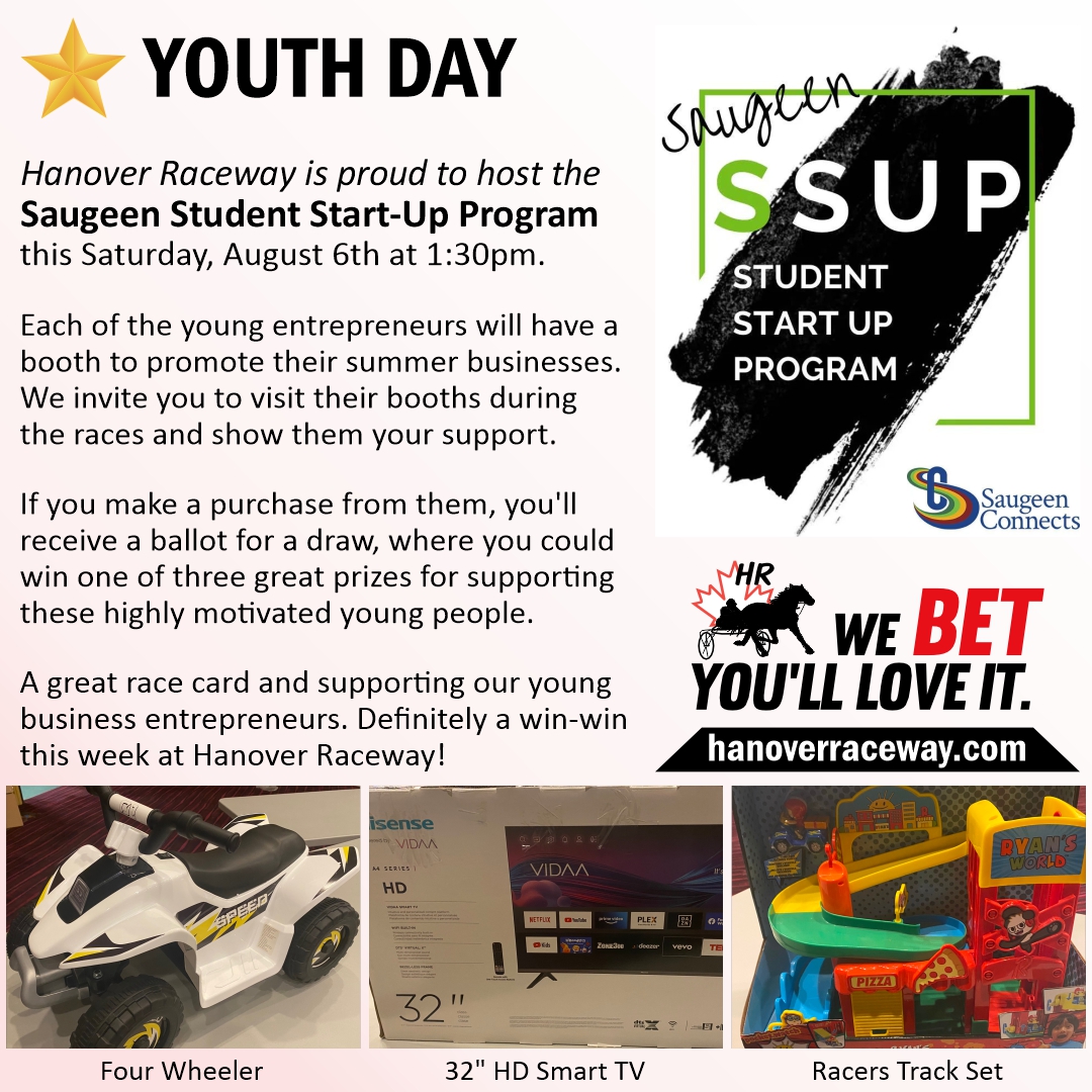 HRaceway's tweet photo. Don't miss our Youth Day at Hanover Raceway this Saturday, August 6th, post time 1:30pm.

$2 Hamburgers and Hot Dogs and lots of fun to be had. 
 
Check out our many youth entrepreneurs! https://t.co/pyV5GhxM5j