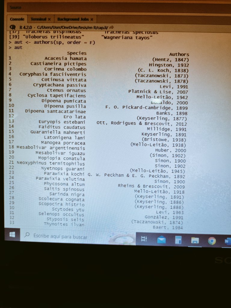 AnMunevar85's tweet photo. Paquete del bien 🙌 #arakno
Pase horas revisando la ortografía de las especies y agregando los autores. Lo peor no era el tiempo invertido sino que podía seguir errando por una sola letra! horas de tiempo reducidas a una línea🤜🤛
@stefanomammola1
@cardosopmb
@RAEL_aracno https://t.co/F7IZ40v2xP