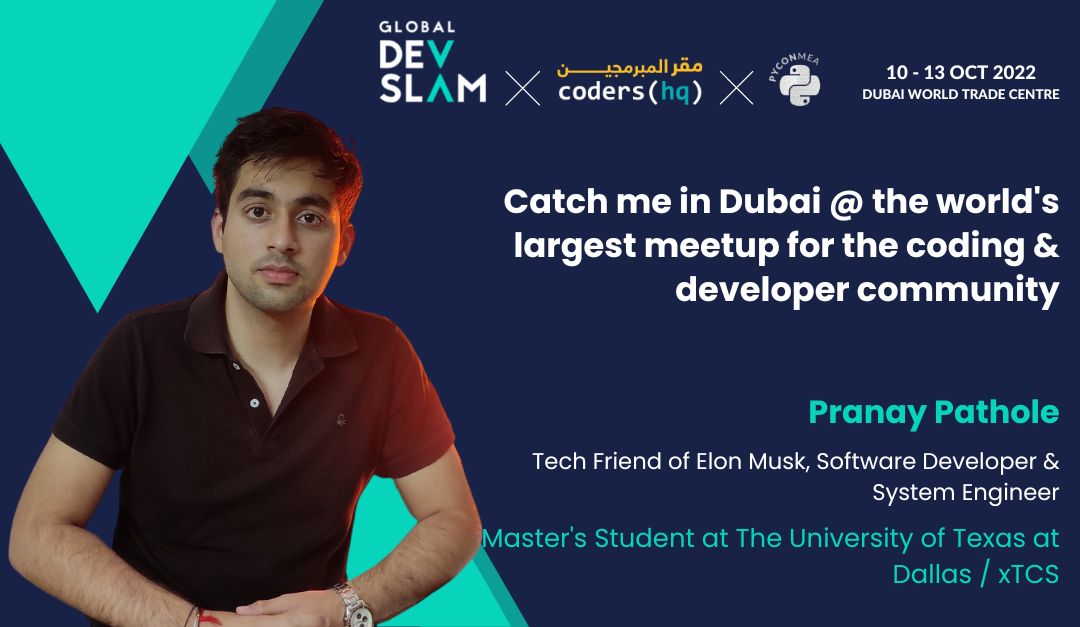 PPathole's tweet image. It&apos;s an honor to have been invited for the Global DevSlam at the Dubai World Trade Center. I&apos;ll be delivering a fireside chat on building ML/NN models using PyTorch, Tensorflow, &amp;amp; Scikit-learn &amp;amp; also the role that AI plays in revolutionizing the social media platforms 🚀