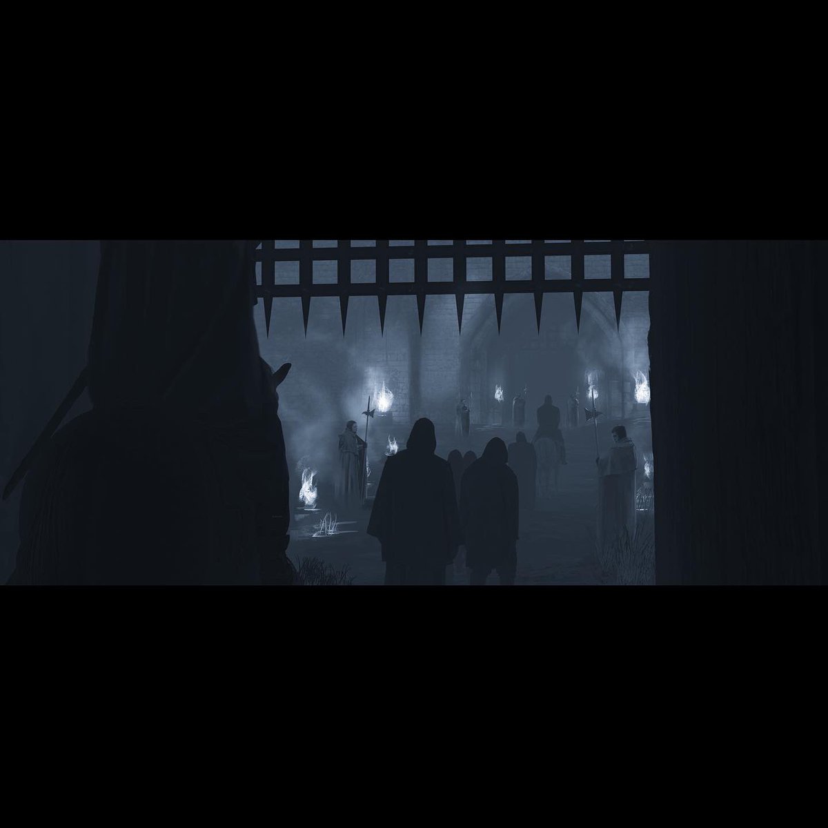 An exploration of shots approaching the prison fortress. 
.
#setdesign #gameart #medievalart #conceptart #environmentart #fantasy #witcher #brainstormschool #stormshare #keyframes