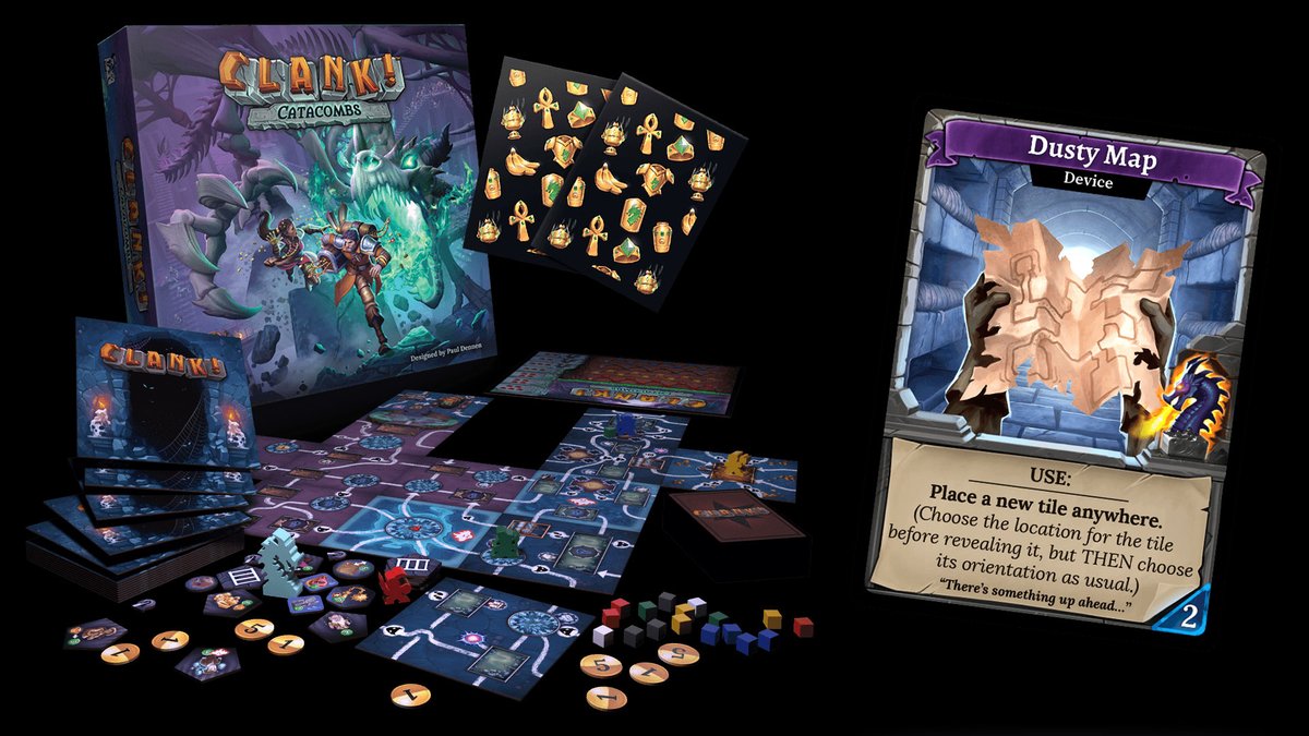 International pre-orders for Clank! Catacombs are now open, alongside new  premium card sleeves and the first-ever collection of Clank! Promo Cards!  Buy from Dire Wolf to get the Dusty Map promo card,