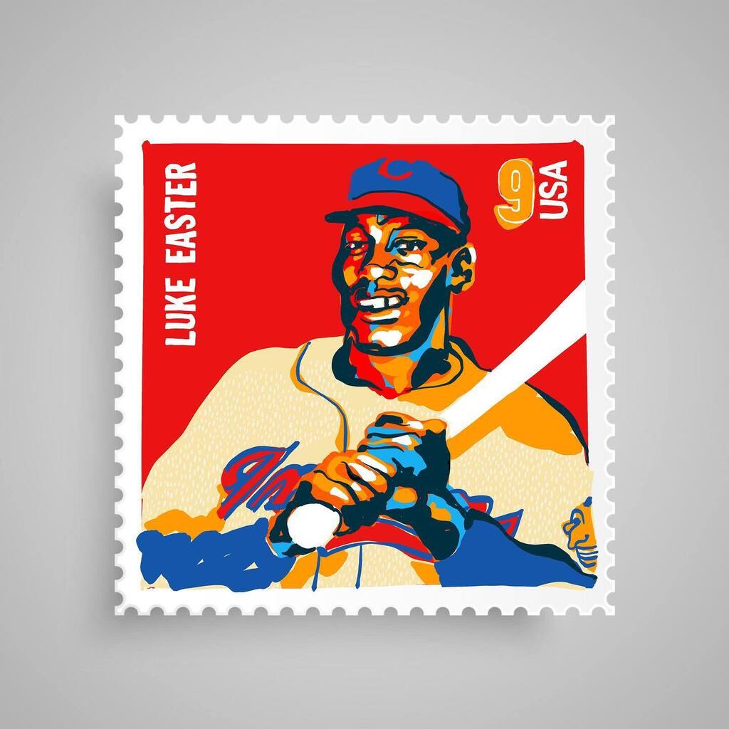 emkittel's tweet photo. Happy Birthday, Luke Easter! -  August 4, 1915
.
.
.
.
.
.
#tripleplaydesign #graphicdesign #lukeeaster #easter #baseballhistory #baseball #birthday #happybirthday #posterdesign #indians #poster #posterdesigner #graphics #graphic #cleveland #stamps #usps… https://t.co/1ZbtjWM4uV https://t.co/DfOamj9pG9