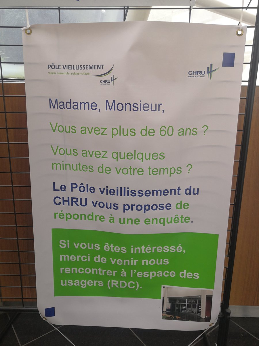 <a href="/GeriatrieTours/">GériatrieTours</a> mène actuellement l'étude #Frailwish destinée aux + de 60 ans👩‍🦳👨‍🦳

📣Rdv au <a href="/CHRU_Tours/">CHRU de Tours</a> de Bretonneau, du lundi au vendredi de 10h à 12h et de 15h30 à 17h, à #espacedesusagers pour nous faire part de vos préférences dans l'organisation d'un bilan de santé complet