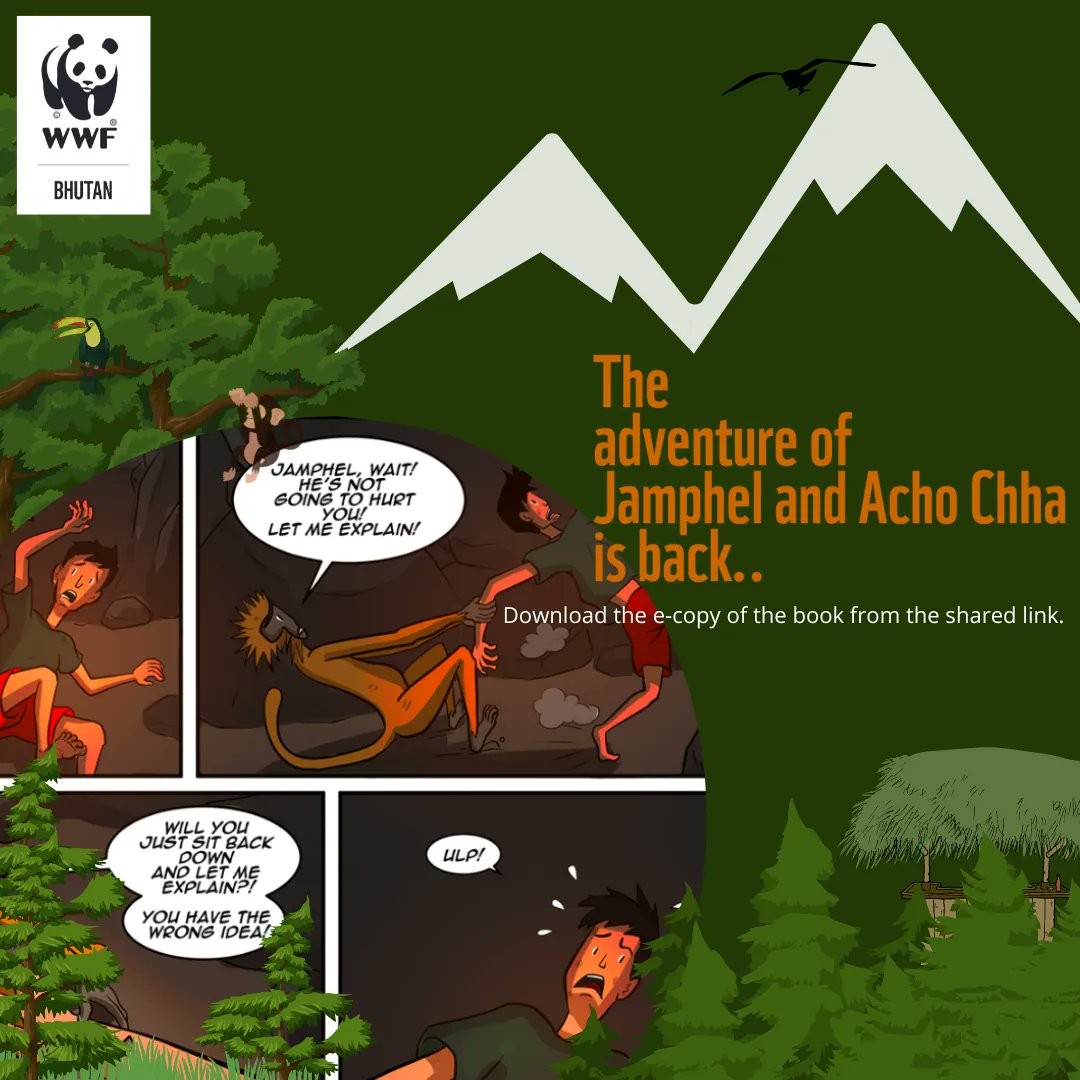 Jamphel and Acho Chha is back to entertain, educate, and to honour the #Rangers who sacrifice everything to safe the nature. Download e-copy from: wwfbhutan.org.bt/?375381/On-the… Enjoy 📖