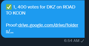 ivevotedph's tweet photo. ✅ 1, 400 votes for #DKZ on ROAD TO KCON 

Buyer wants to stay anonymous. Thank you so much. ☺️

#ivevotedphproof https://t.co/aabfqxw3Gy