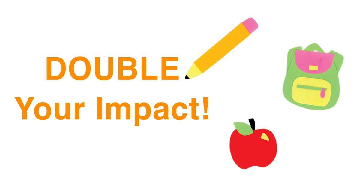 Your impact for children and families will #DOUBLE when you join our #BacktoSchool2022 matching gift challenge TODAY! 🎒buff.ly/3S9TNRs