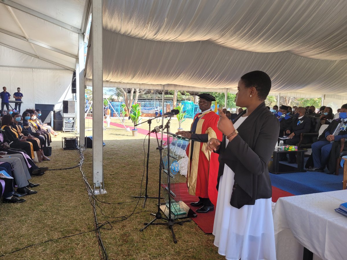 DeafZimTrust's tweet photo. We are proud to have attended @HararePoly Graduation &amp; Prize Giving ceremony. DZT provided Sign Language Interpretation during the event. Remember, Inclusion is an attitude, we continue bridging the communication gap as we ensure that no-one is left behind. https://t.co/oW0aKYM1qq
