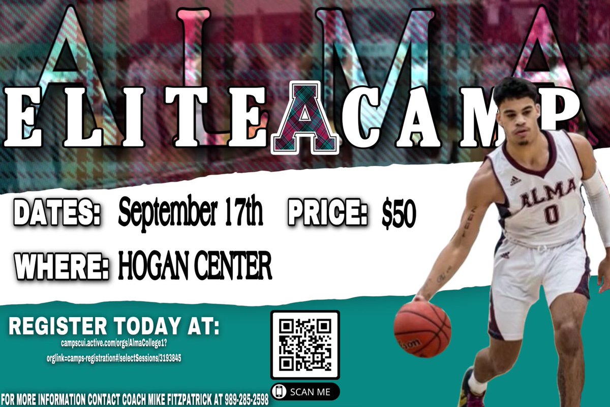 AlmaScotsMBB's tweet photo. We are having our Elite Camp on Saturday, September 17th. Looking forward to a great day of basketball in Art Smith Arena!
https://t.co/RXQ9eYMLFl https://t.co/knXaZzvMZC