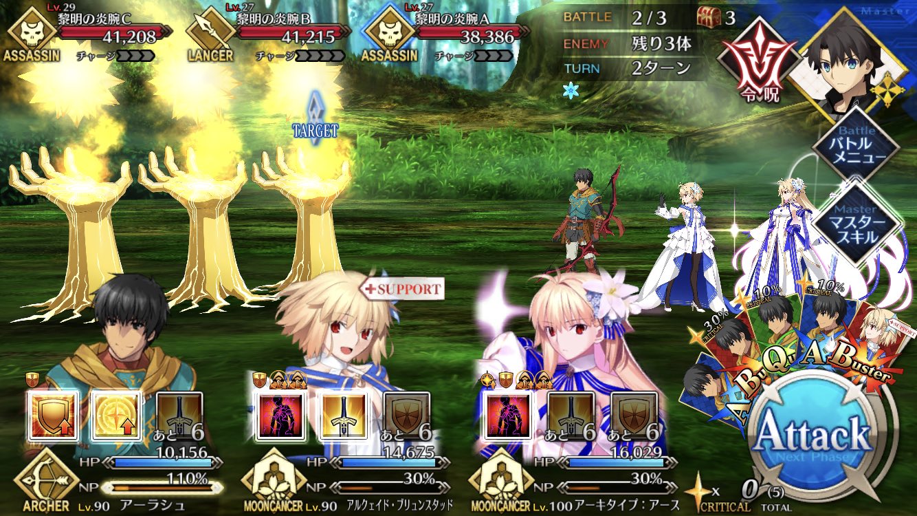 Iroiro Wアルク アーラシュとオベロン 敵に槍がいるとさすがに役割が持てないけど十分つよい ちゃんと敵の編成考慮すればw3の火力やばい W1 アルク1のスキル2 アルク宝具 W2 Wアルクのスキル3