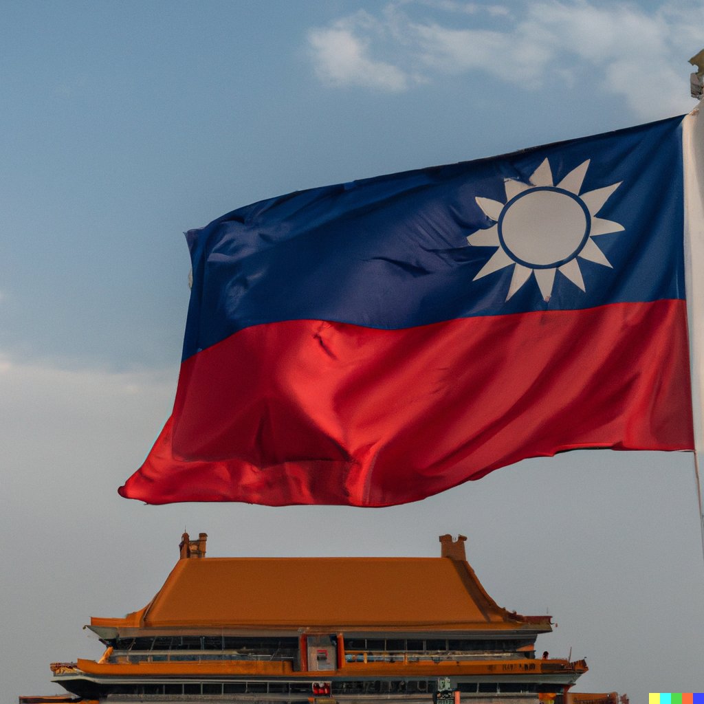 ItsFingy's tweet photo. DALLE 2 - The state flag of "West Taiwan" flying in front of the Forbidden City, Beijing
#dalle2 #Taiwan #westTaiwan #TaiwanStraitsCrisis https://t.co/8VKsWnDdCz