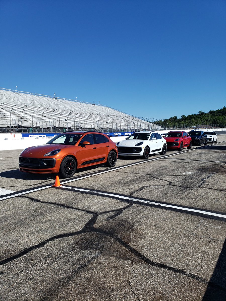 chrisprey's tweet photo. Great to get back on the road with good friends and the new Taycan GTS to drive around the autocross today. #Porsche #EV #TorqueMonster #NewHampshireMotorSpeedway https://t.co/3PgUv2cGt0