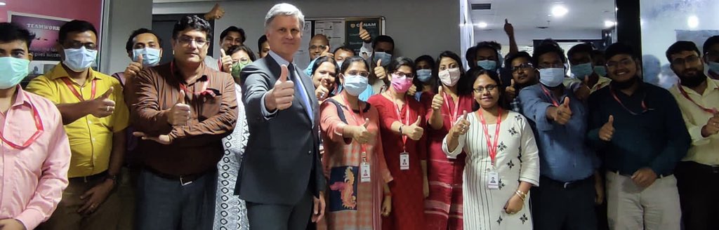 HCCanInd's tweet photo. My #Kolkata visit continued w tour of 🇨🇦 biz @groupecanam’s engineering office, one of only three locations outside North America! Delighted to meet staff and learn more about their work. Canam has leveraged the 🇨🇦🇮🇳business &amp; innovation ecosystem &amp; is poised for more growth. https://t.co/thhMAnpLSW