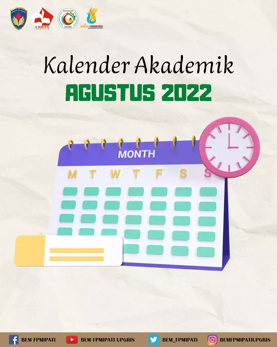 bemfpmipati's tweet photo. Kalender Akademik Agustus 2022

#upgris https://t.co/eHXgNp1uUM