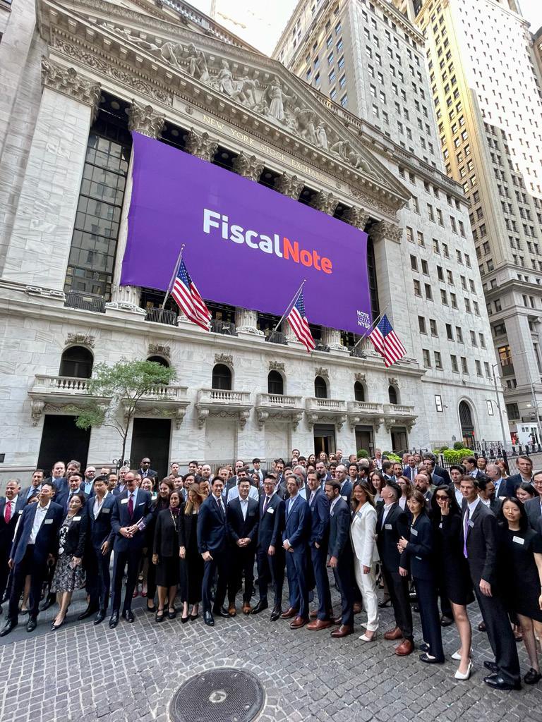 carneysd's tweet photo. Congrats to DC-born, DC-HQ’d and DC-supported @FiscalNote - ringing the bell at the @NYSE! #Fiscaltakesnote @DMPEDDC https://t.co/7eBgT2hnhM