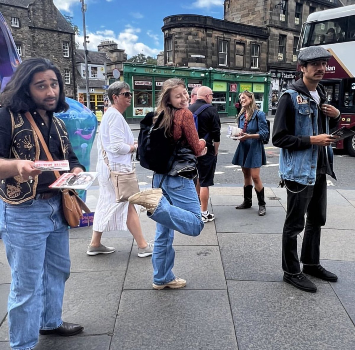 Second #HelterSkelter preview down &amp; our team is busy flyering for tomorrows show. 

#EdFringe2022 #AssemblyFest #Edinburgh #Flyering #NewWriting