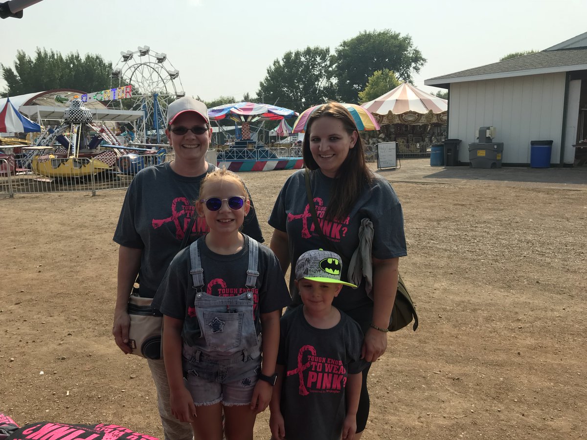 PrairieHomeHosp's tweet photo. Throwing it back-2018 Lyon Co PRCA Rodeo.

Thurs &amp; Fri Aug 11th &amp; 12th - rodeo start time is 7pm on both nights. 📅

Fri is once again #toughenoughtowearpink night! $1 for every shirt worn given back to this years campaign &amp; many items auctioned off.

Get your shirts today! https://t.co/bm03dgywWW