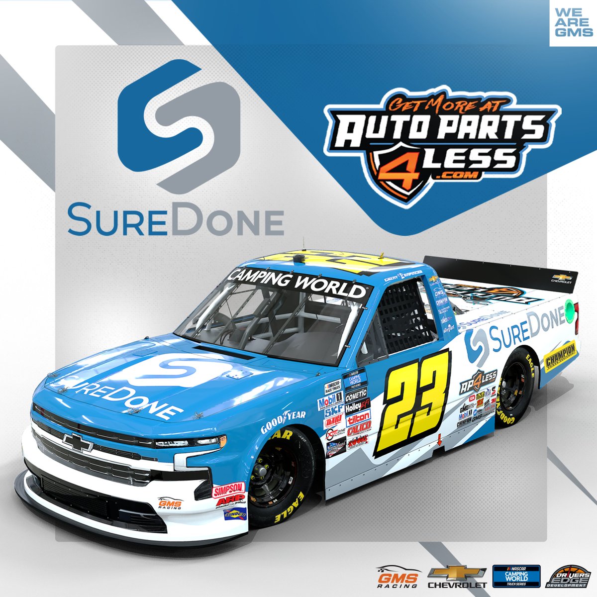 GMSRacingLLC's tweet image. NEWS: @SureDone and @AutoParts4_less form partnership with @GrantEnfinger at @RichmondRaceway. 

💻: gmsracing.net/news/suredone-…

#WeAreGMS | #NASCAR | #TeamChevy