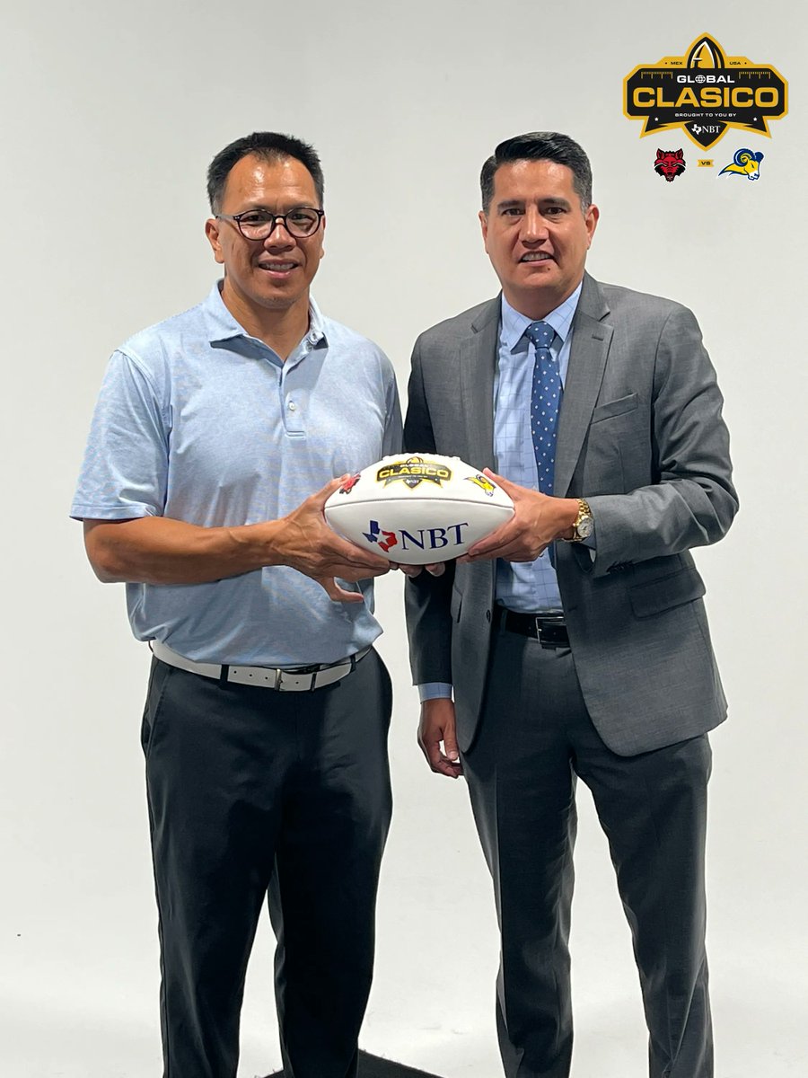 Who's got the ball? Dat Nguyen (Left) and Hugo Martinez are in on the Global Clasico by NBT! Who's next? #football #GobalClasico #footballamericano #TEXvsASUQC #USAvsMex @txwesfootball @astateredwolves <a href="/coachtajonar/">Antonio Tajonar</a> @coachjptxwes