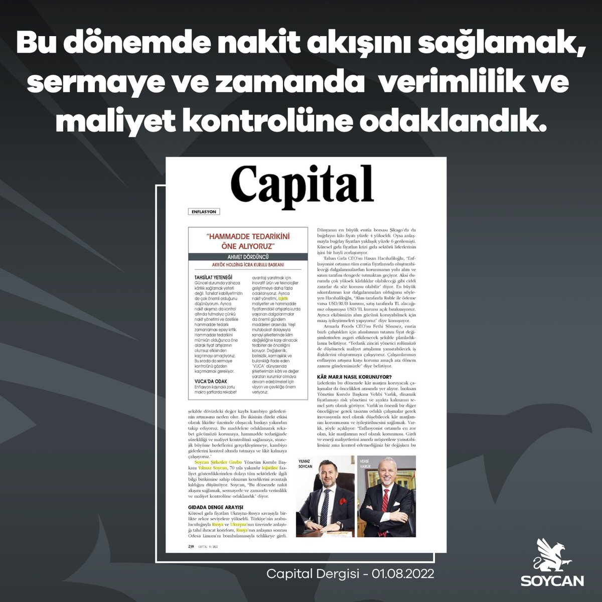 #SoycanGroupOfCompanies #Capital #Dergi #Business #Ekonomi