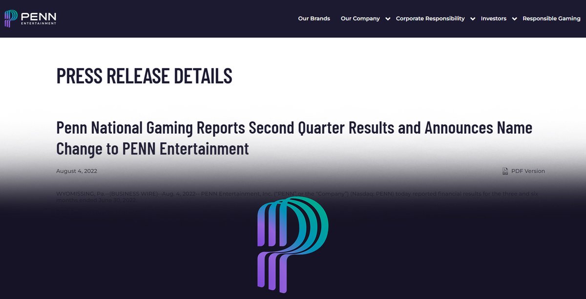 Today is an exciting day for us as we are now PENN Entertainment. Read the full release at bit.ly/3d6wk3m