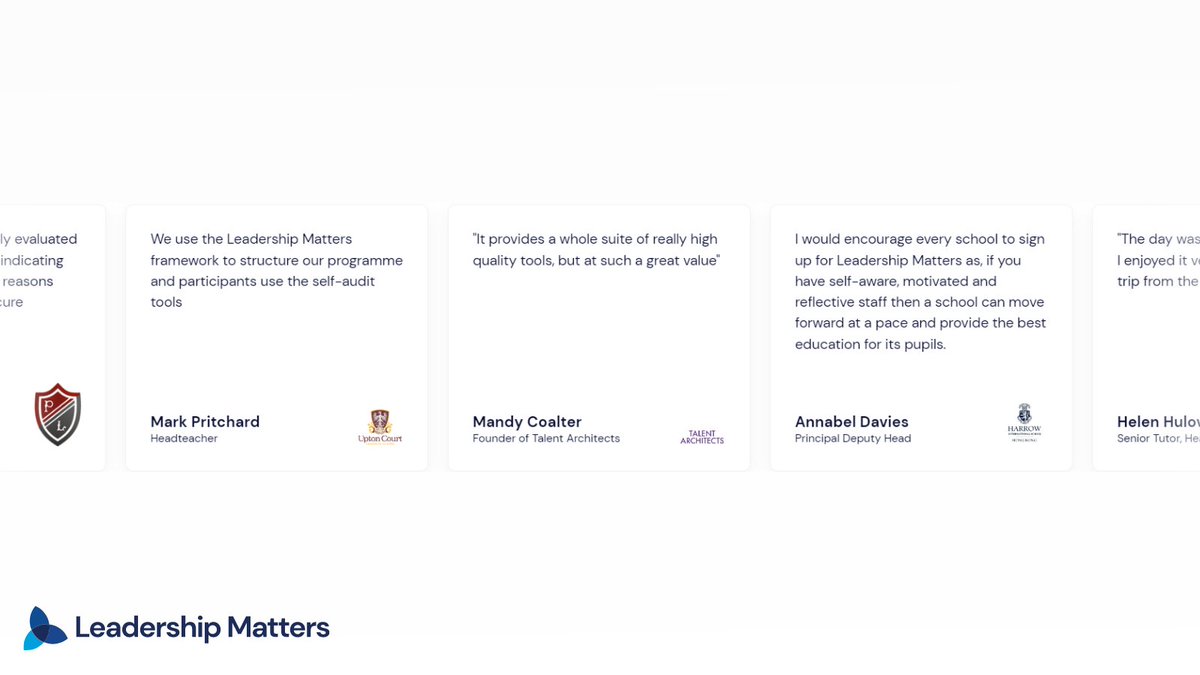 LshipMatters's tweet photo. At Leadership Matters we LOVE and appreciate our #LMcommunity π
Great feedback from our wonderful schools and trusts signed up to Leadership Mattersπ
#leadershipmatters #leadershipineducation
@UCGSchool @MandyCoalter @Harrow_HK https://t.co/uJWQAl2mva