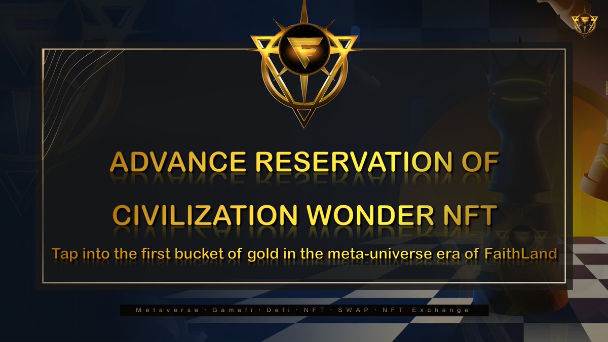 FaithLand_'s tweet photo. 🅾️Do you want to be a civilizational spectacle NFT pioneer?
🅾️Do you want to know why FaithLand can fire out of the circle?

🚀Advance reservation of Civilization Wonder NFT
🚀Tap into the first bucket of gold in the meta-universe era of FaithLand
#Metaverse #FaithLand #NFT #FT https://t.co/HIc6oLUdtx
