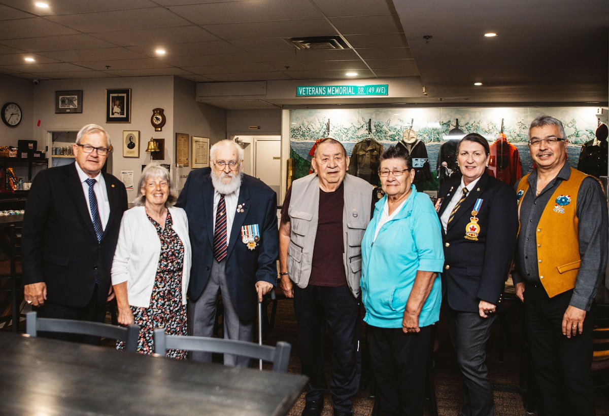 L_MacAulay's tweet image. Yesterday, MP @MMcLeodNWT and I visited Royal Canadian Legion Branch #164 to chat with their members about the issues facing them and their families. We also took some time to lay a wreath with them at the Vincent Massey Legion 164 Memorial.