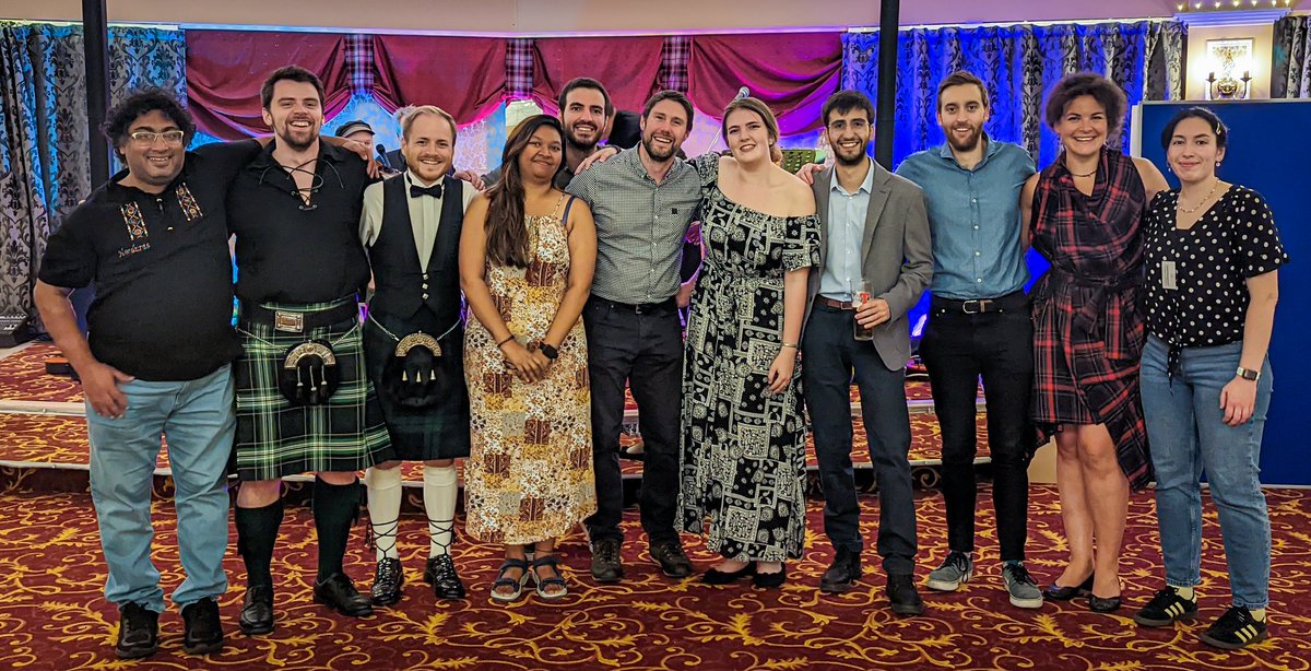 Great turnout from <a href="/UofGPhysAstro/">UofG PhysAstro</a> past and present at last night's <a href="/ismdconf/">ISMD conferences</a> ceilidh! <a href="/UofGParticlePhy/">Gla particle physics</a> and <a href="/UofG_NHP/">Nuclear and Hadron Physics Glasgow</a> combining forces for some high energy interactions on the dance floor! #ISMD2022