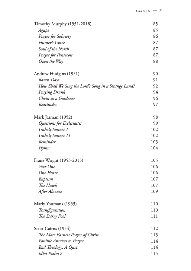 paracletepress's tweet photo. Paraclete's “Christian Poetry in America Since 1940” - Table of Contents (Thread 1 of 2) https://t.co/7jqbQgJxQ6
@MarianiPaul @glancyd @jmurraywalker #MarilynNelson #RobertShaw @knorriseyt @WilliamBaerNJ #JayParini #DavidMiddleton @DanaGioiaPoet @MaryannCorbett #TimothyMurphy https://t.co/0sC6skMkOZ